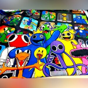 Rainbow friends fleece blanket